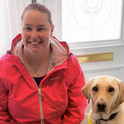 Marie, a Sight Scotland Rehab officer with her guide dog