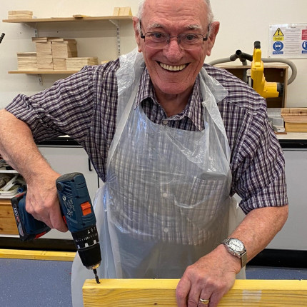 Veteran Ian McDonald in the Hawkhead Centre workshop