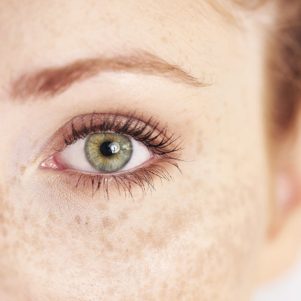 Medical research close up of an woman's eye