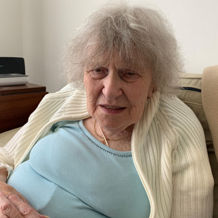 Wilma, 84 years, who calls the Sight Scotland Support Line for advice and emotional support