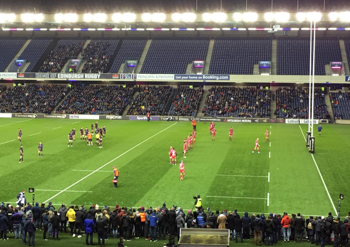 Fans watched the game at Murrayfield stadium on 26 October 2019