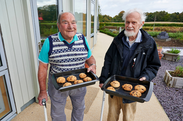 Veterans with the chocolate chip biscuits they baked at the Linburn centre Veterans with the chocolate chip biscuits they baked at the Linburn centre.