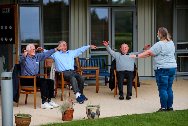 Veterans stretch in an exercise session at the Linburn centre Veterans stretch in an exercise session at the Linburn centre