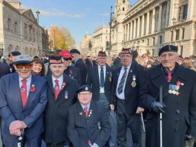 5 Scottish War Blinded members with staff at the March Past
