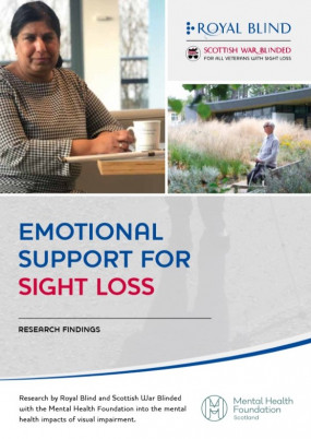 Picture of the front cover of the Emotional Support for Sight Loss report