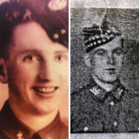Jimmy Johnstone (left) and Bert Petrie (right) as teenagers in their uniforms