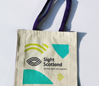 Canvas Tote bag from Sight Scotland. Purchase one from our merchandise store to support our charity