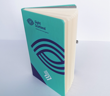 Purchase an A5 note book and support Sight Scotland. Available from our merchandise store