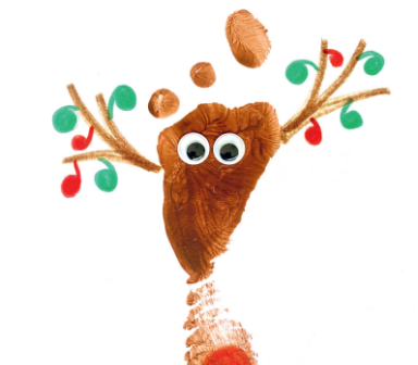 Reindeer Christmas card designed by a Royal Blind Pupil