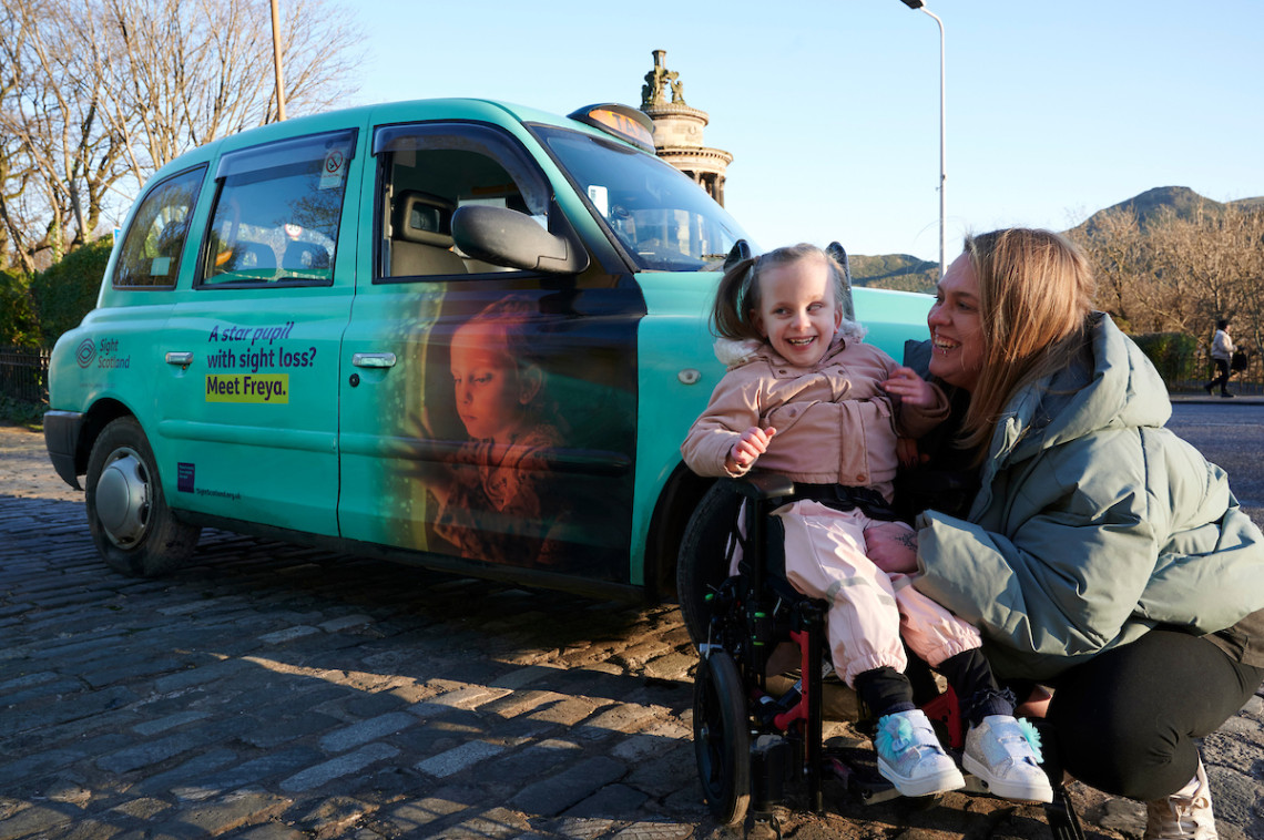 Freya and the More Than Meets the Eye campaign taxi CLOSE 1