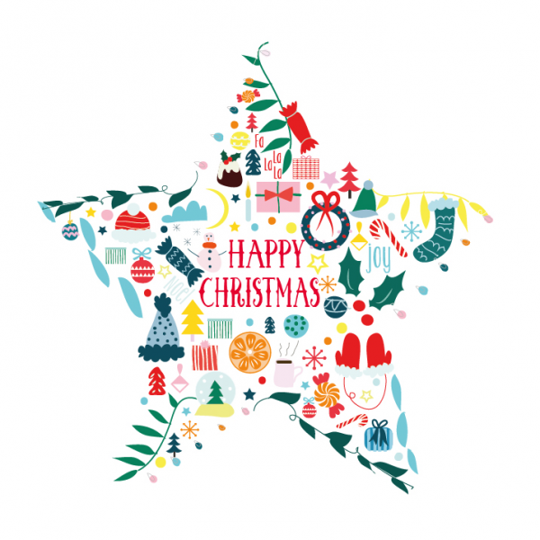 A bright and beautiful Christmas star themed design. Photo for fundraising store
