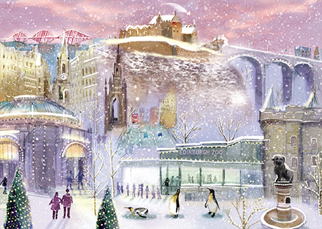 Send your faraway friends and family a little taster of home this Christmas with a card showing Edinburgh landmarks in the winter. Card for fundraising store